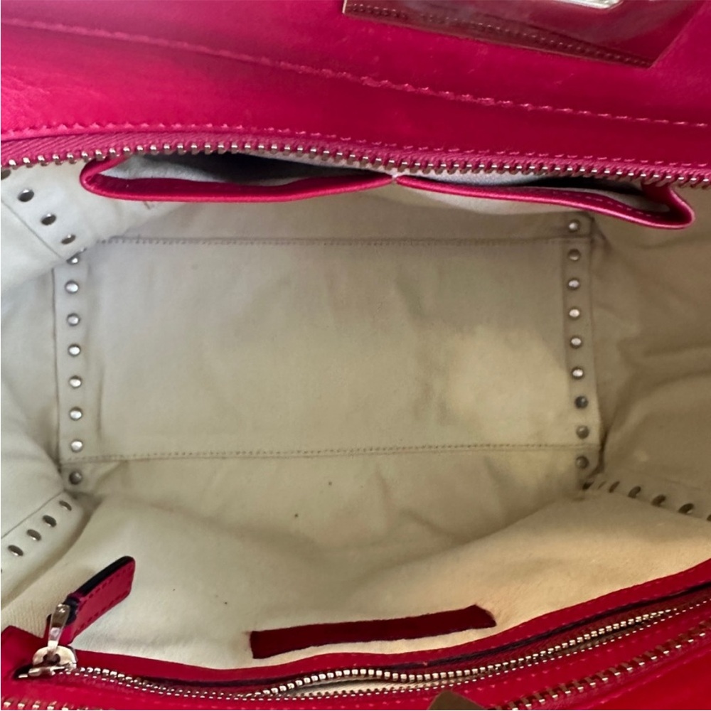 Valentino ❤️Garvani Red Studded 2-Way Bag with Shoulder Strap❤️ - Picture 3 of 5